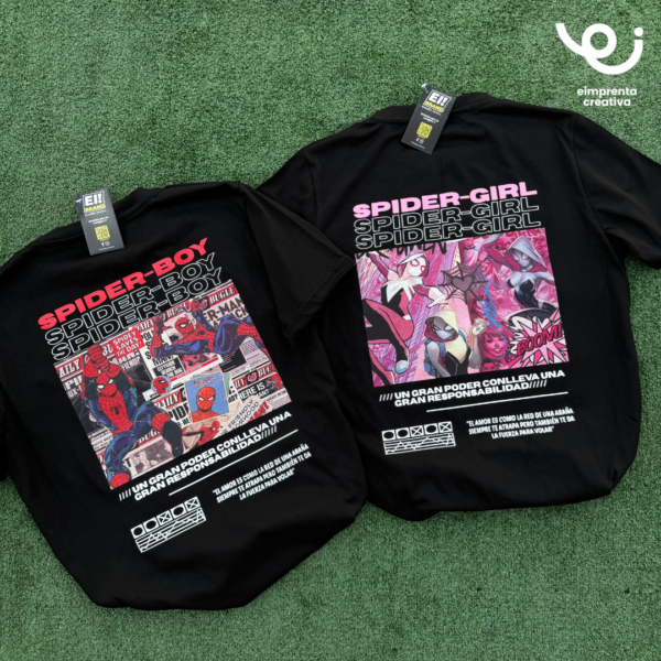 DÚO PLAYERAS SPIDER BOY & GIRL