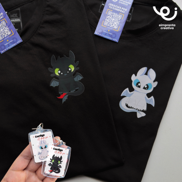 DÚO PLAYERAS + LLAVEROS, PERSONAJES