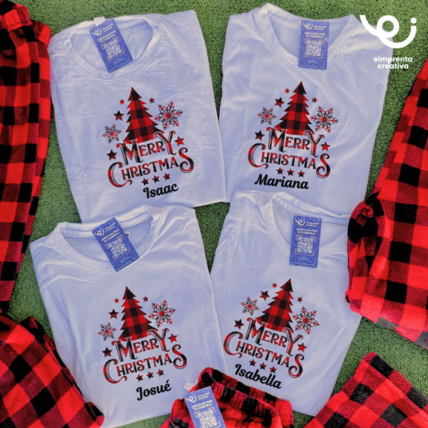 79 CONJUNTO DE PIJAMAS INDIVIDUAL O FAMILIAR NAVIDEÑA