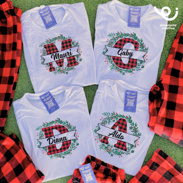 80 CONJUNTO DE PIJAMAS INDIVIDUAL O FAMILIAR NAVIDEÑA