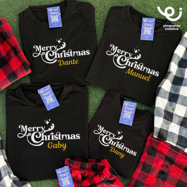 81 CONJUNTO DE PIJAMAS INDIVIDUAL O FAMILIAR NAVIDEÑA